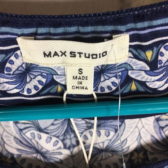 Max Studio Women Size Small Tank Top Shirt Blue - Picture 5 of 6
